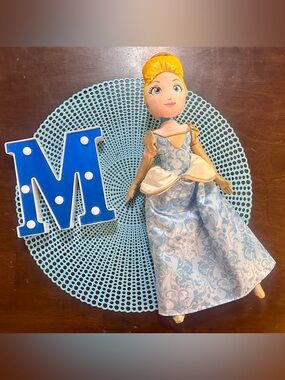 Disney 16” Cinderella Plush Doll In Blue Gown